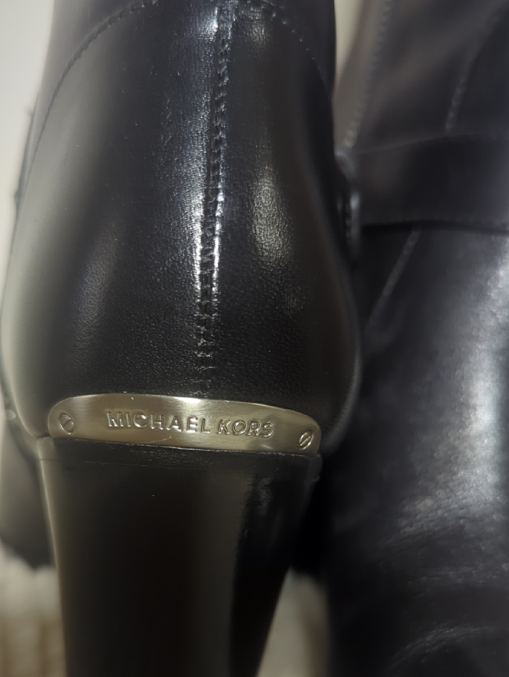 Michael Kors. Black Leather Buckle Ankle Boots - - Picture 12 of 14